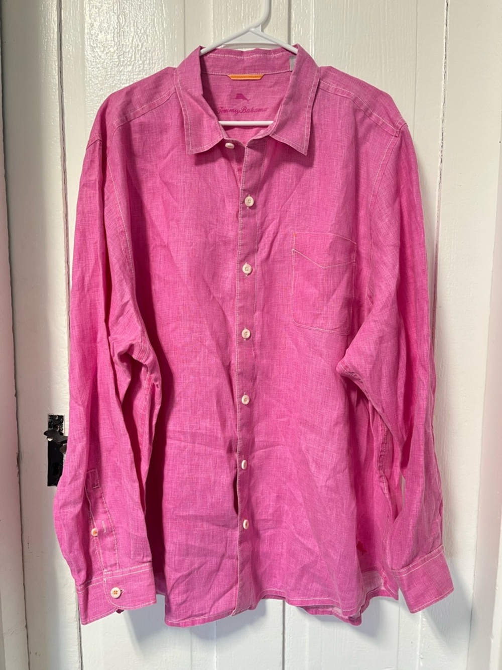 Tommy Bahama Linen Pink Long Sleeve Woven shirt size XXL